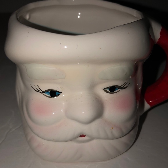 Vintage MCM Ceramic Christmas Santa Claus Mug with Open Eyes - Picture 6 of 9
